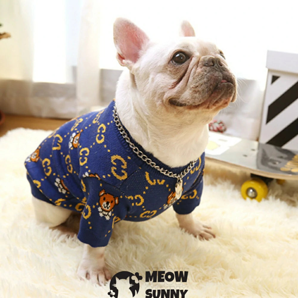 Pet fashion sweater Teddy Bichon Schnauzer French Bulldog small dog