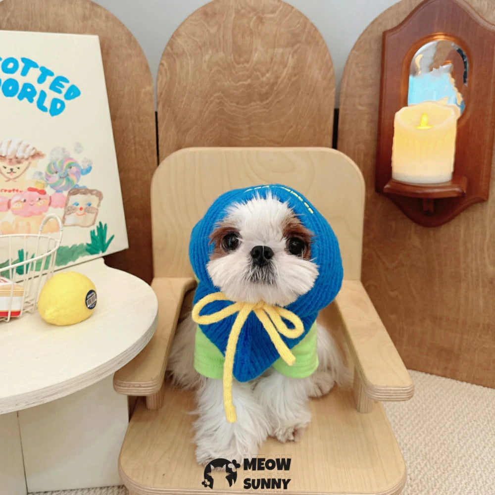 Pet hat puppy winter warm knitted scarf hat