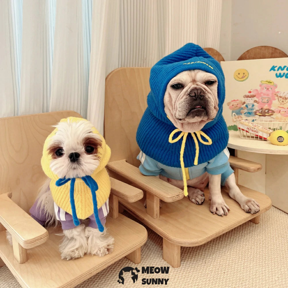 Pet hat puppy winter warm knitted scarf hat