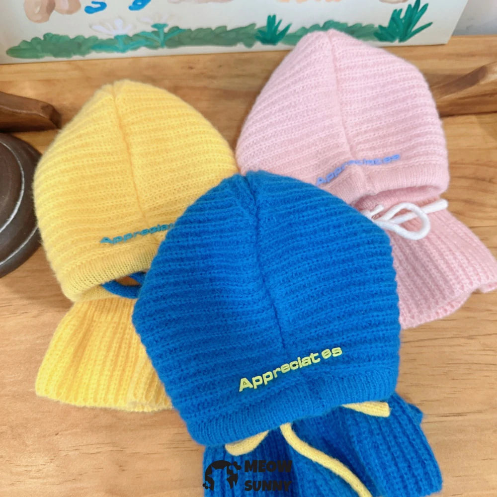 Pet hat puppy winter warm knitted scarf hat