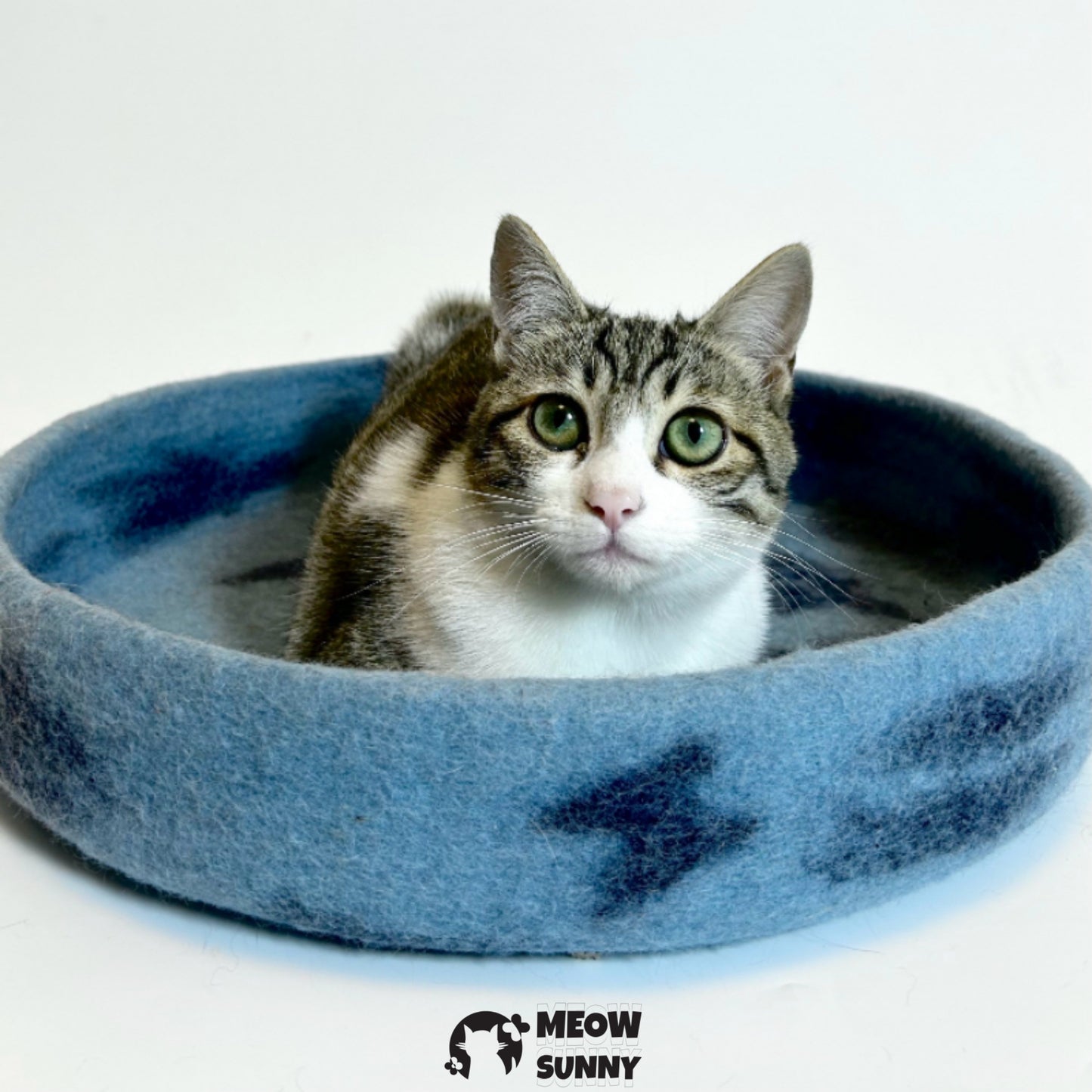 Premium Felt Cat Cave Bed, Royal Blue