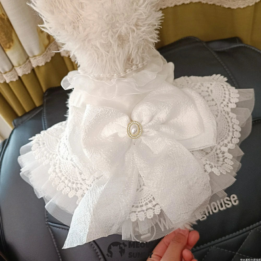 Princess wedding dress pet dog clothes white princess dress