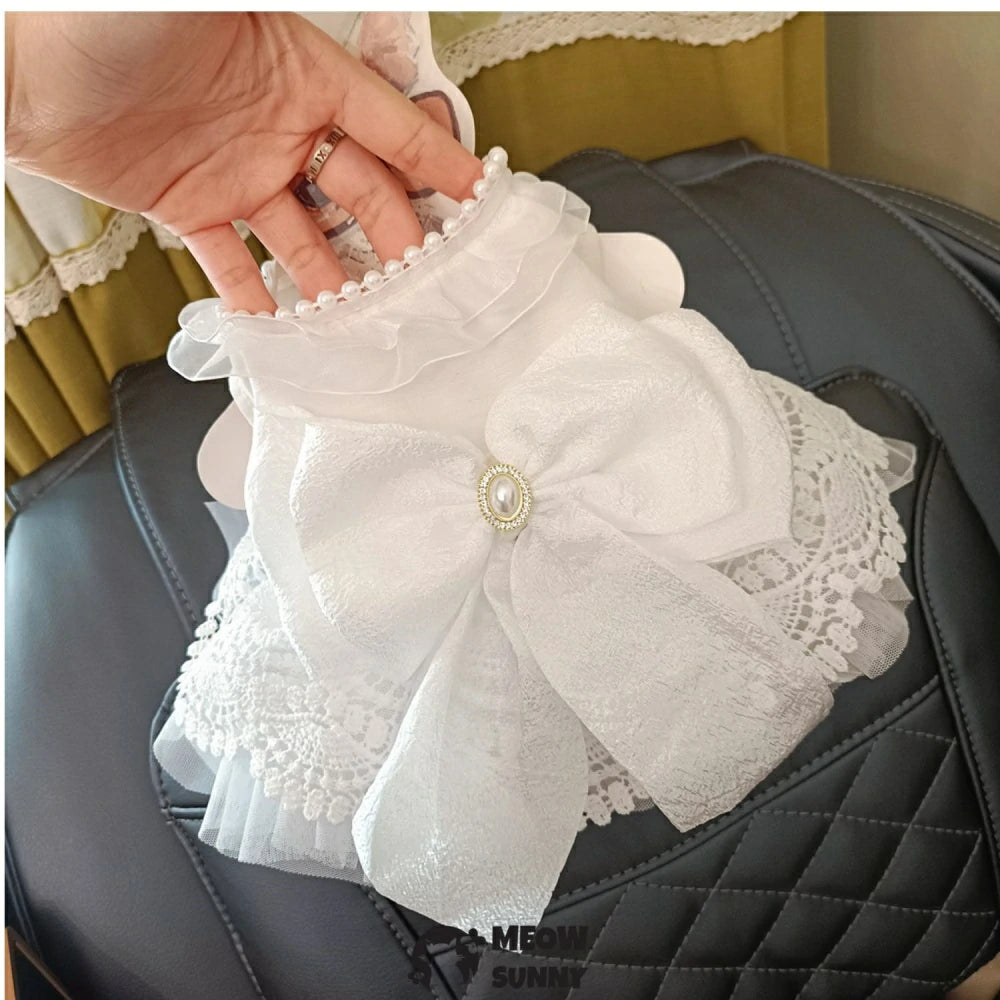 Princess wedding dress pet dog clothes white princess dress