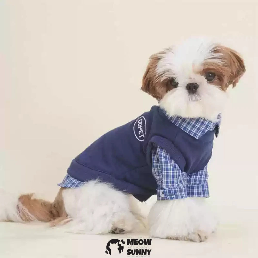 Puppy Clothes Autumn and Winter Fake Two-Piece Sweatshirt