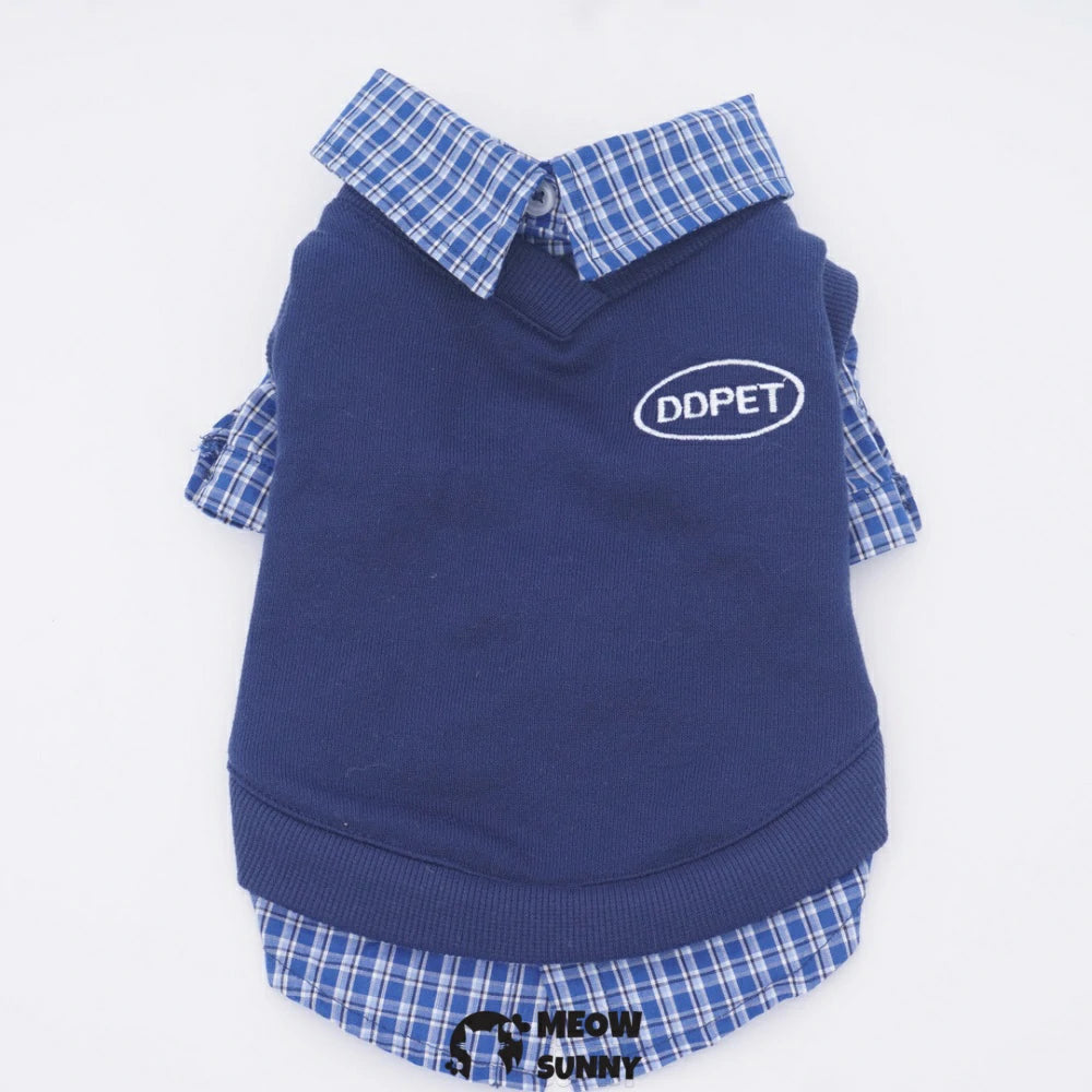 Puppy Clothes Autumn and Winter Fake Two-Piece Sweatshirt