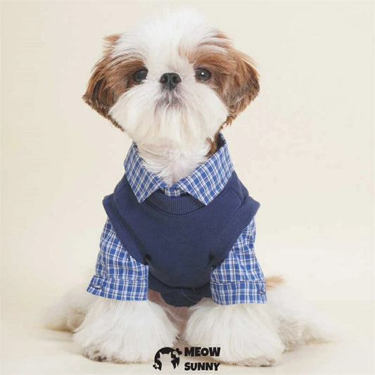 Puppy Clothes Autumn and Winter Fake Two-Piece Sweatshirt