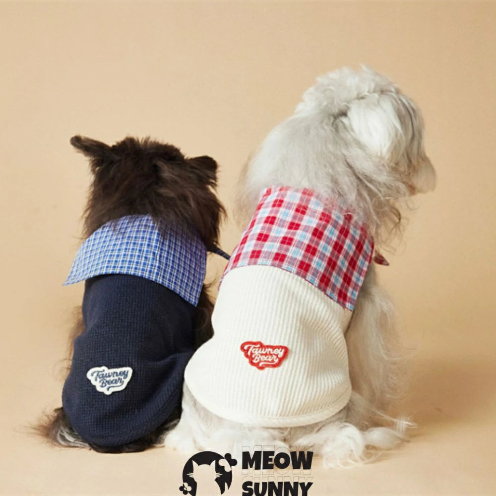 Puppy Clothes Thin Navy Collar Vest