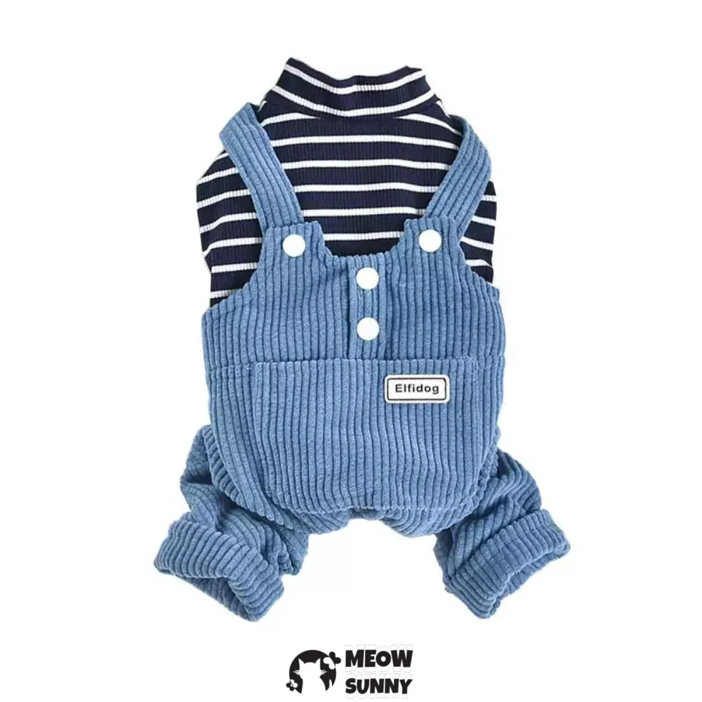 Puppy clothes Corgi winter warm overalls set