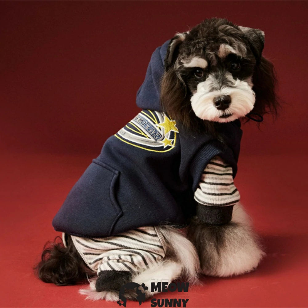 Puppy clothes sleeveless hoodie plus fleece sweatshirt trendy