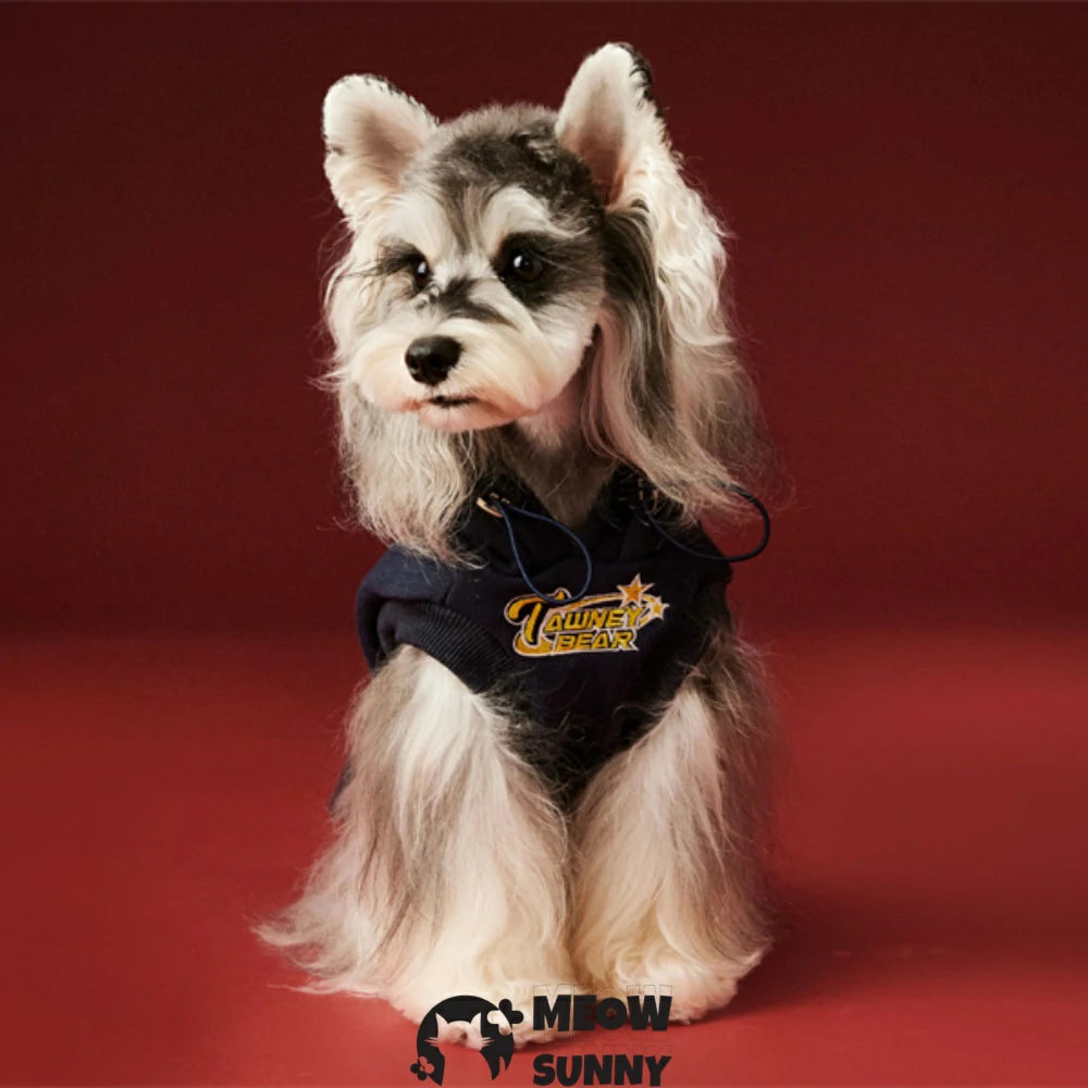Puppy clothes sleeveless hoodie plus fleece sweatshirt trendy