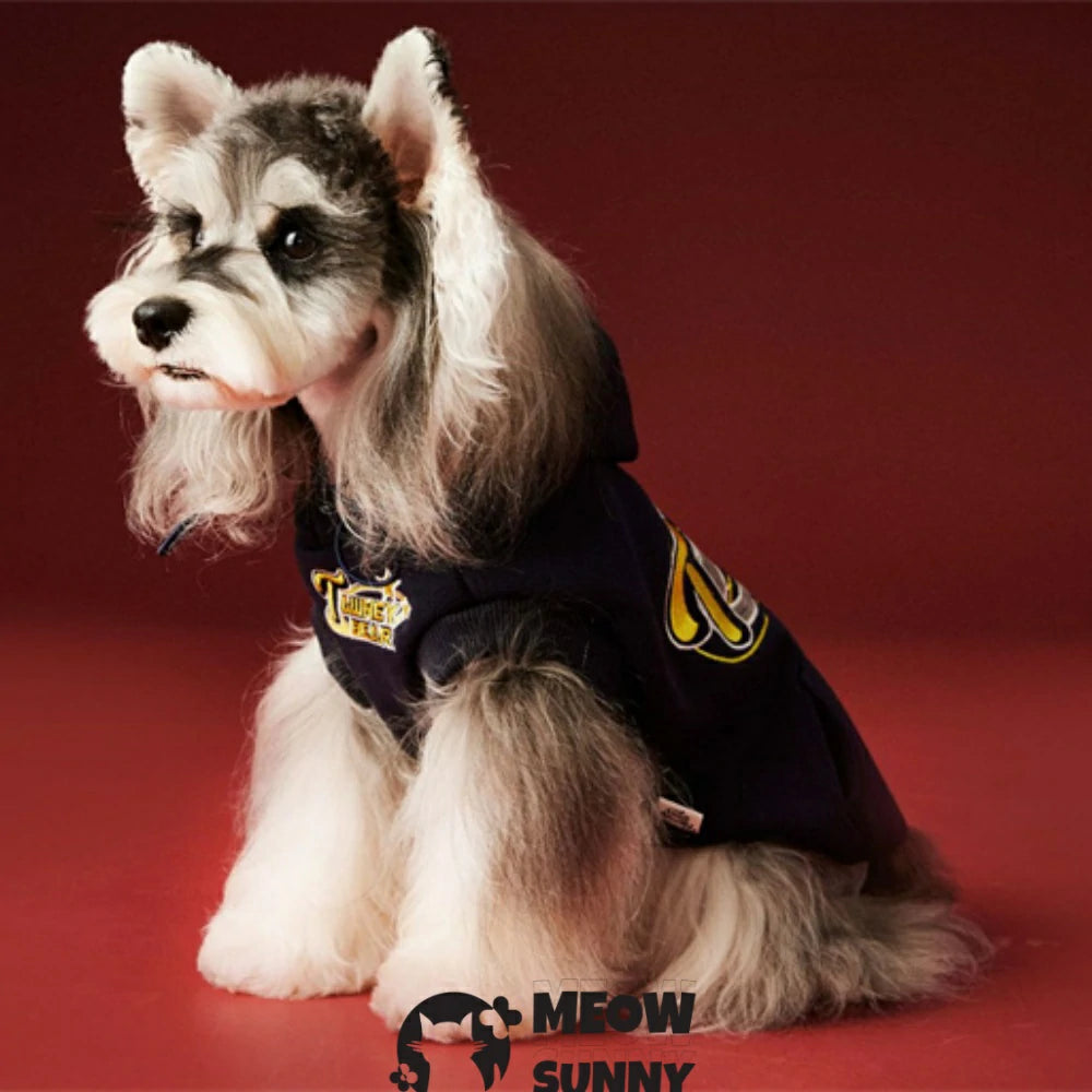 Puppy clothes sleeveless hoodie plus fleece sweatshirt trendy