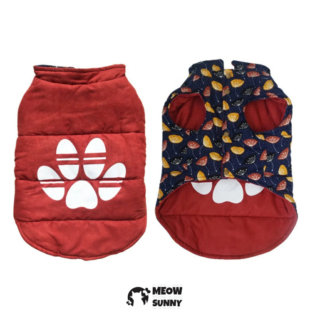 Puppy clothes winter vest trendy corgi winter clothes reversible