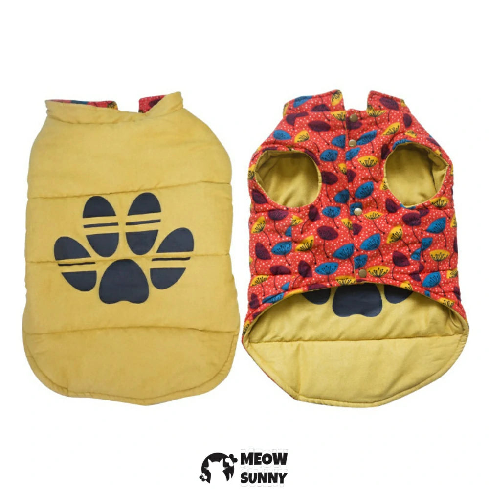 Puppy clothes winter vest trendy corgi winter clothes reversible