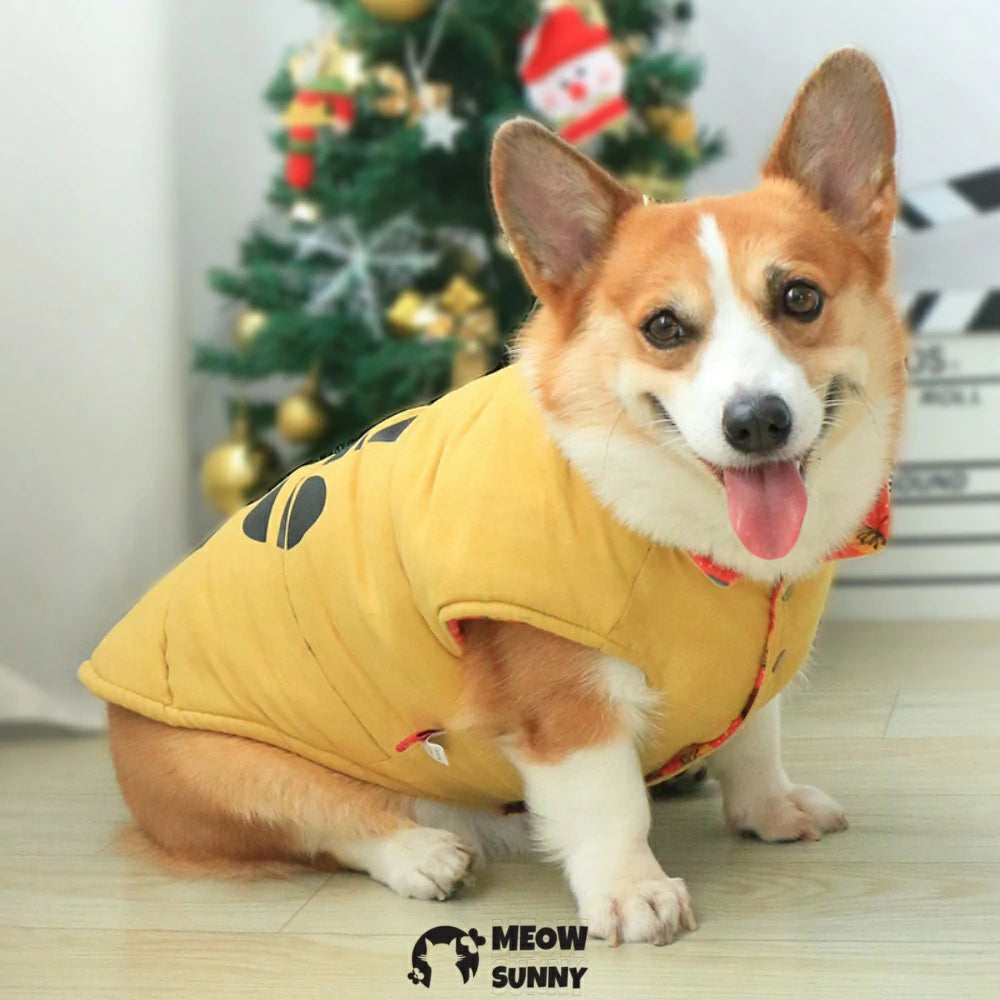 Puppy clothes winter vest trendy corgi winter clothes reversible
