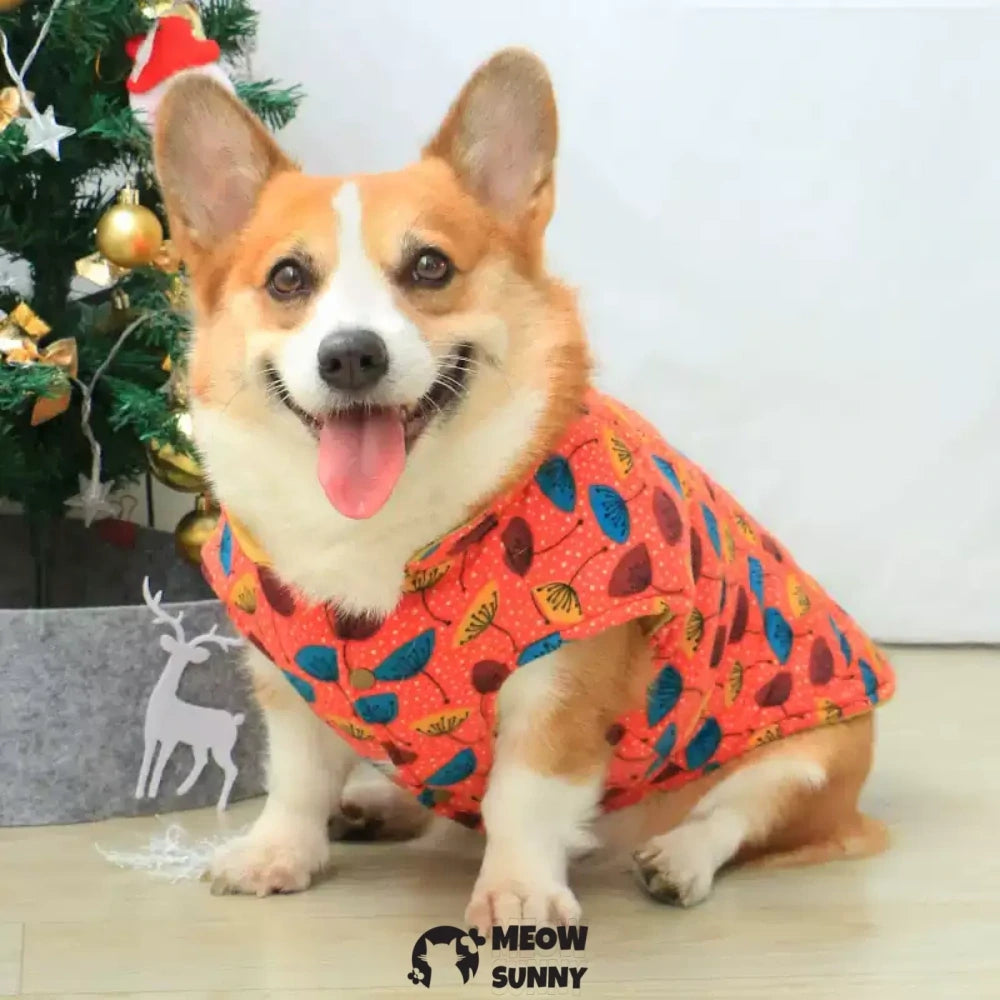 Puppy clothes winter vest trendy corgi winter clothes reversible