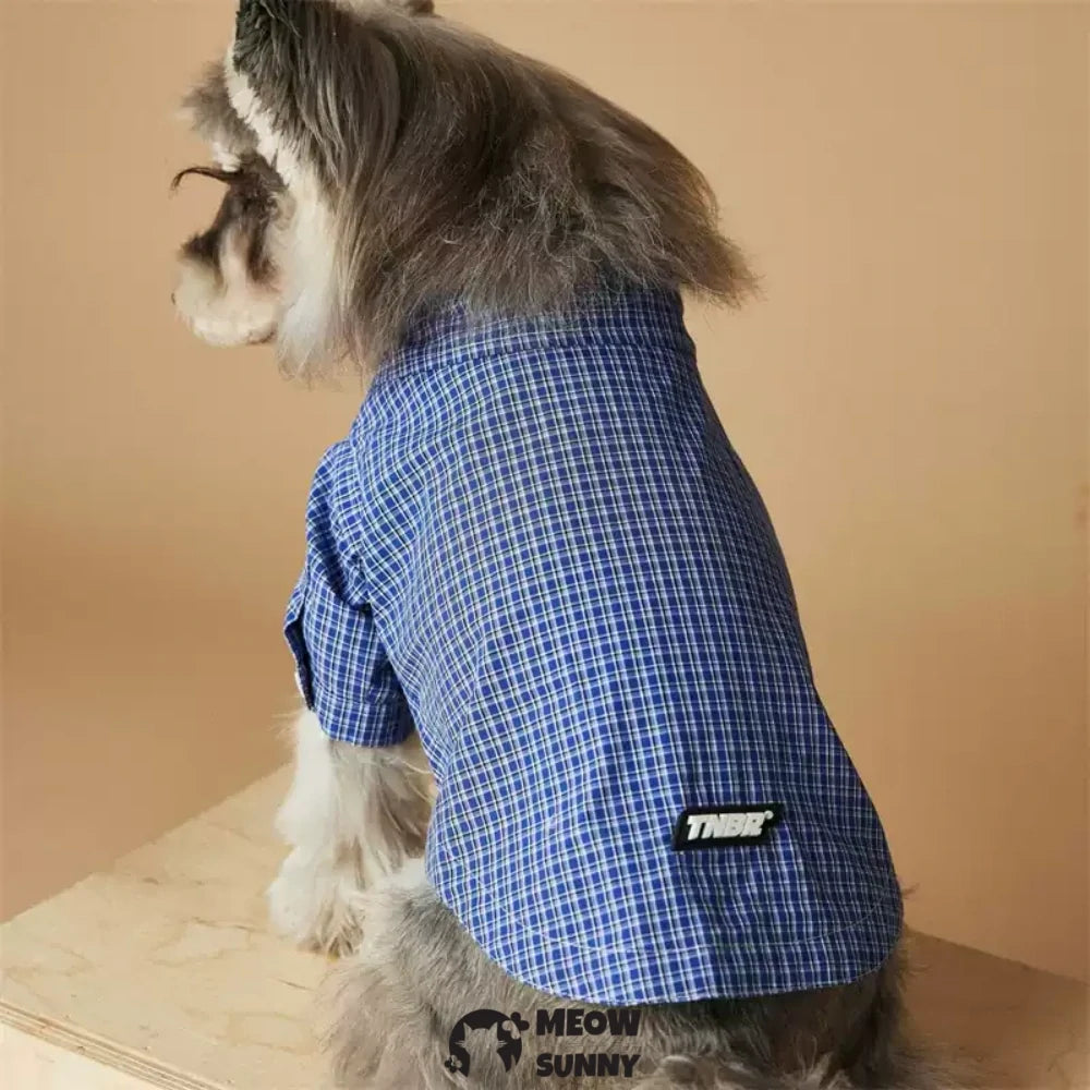 Puppy shirt clothes thin plaid shirt