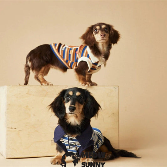 Puppy vest thin striped polo shirt