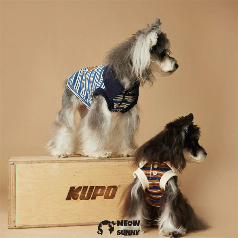 Puppy vest thin striped polo shirt