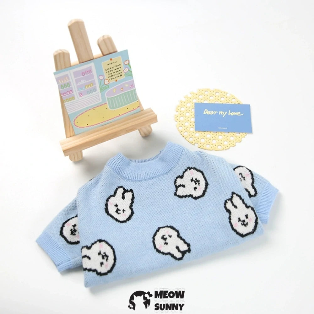 Rabbit pattern pet sweater Teddy French bulldog autumn and winter clothes