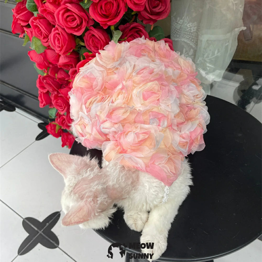 Rose Flowers Wedding Dresses Retro for Kittens Princess Costume