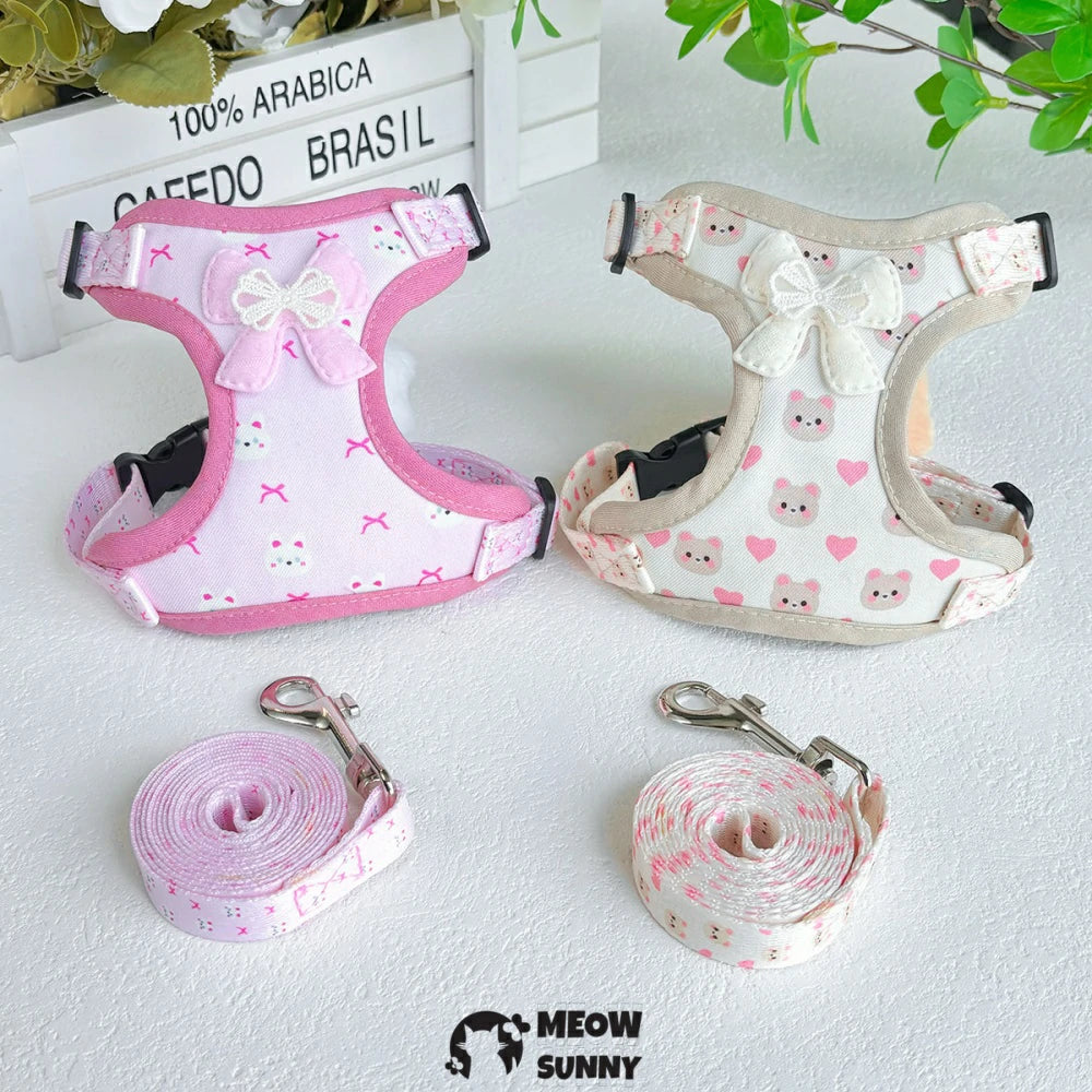 Small Dog Harness and Leash Set Puppy Vest with Breathable Soft Mesh