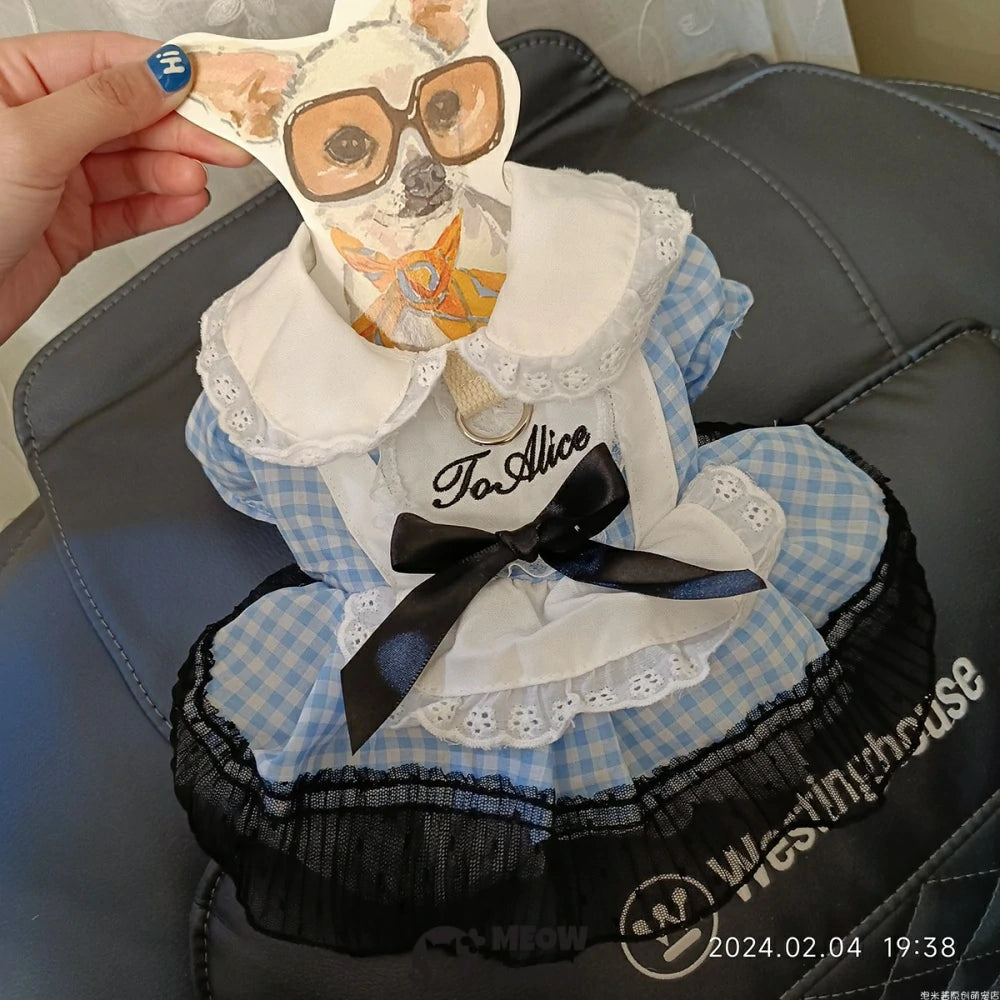 Small dog traction gauze skirt pet dog clothes princess dress