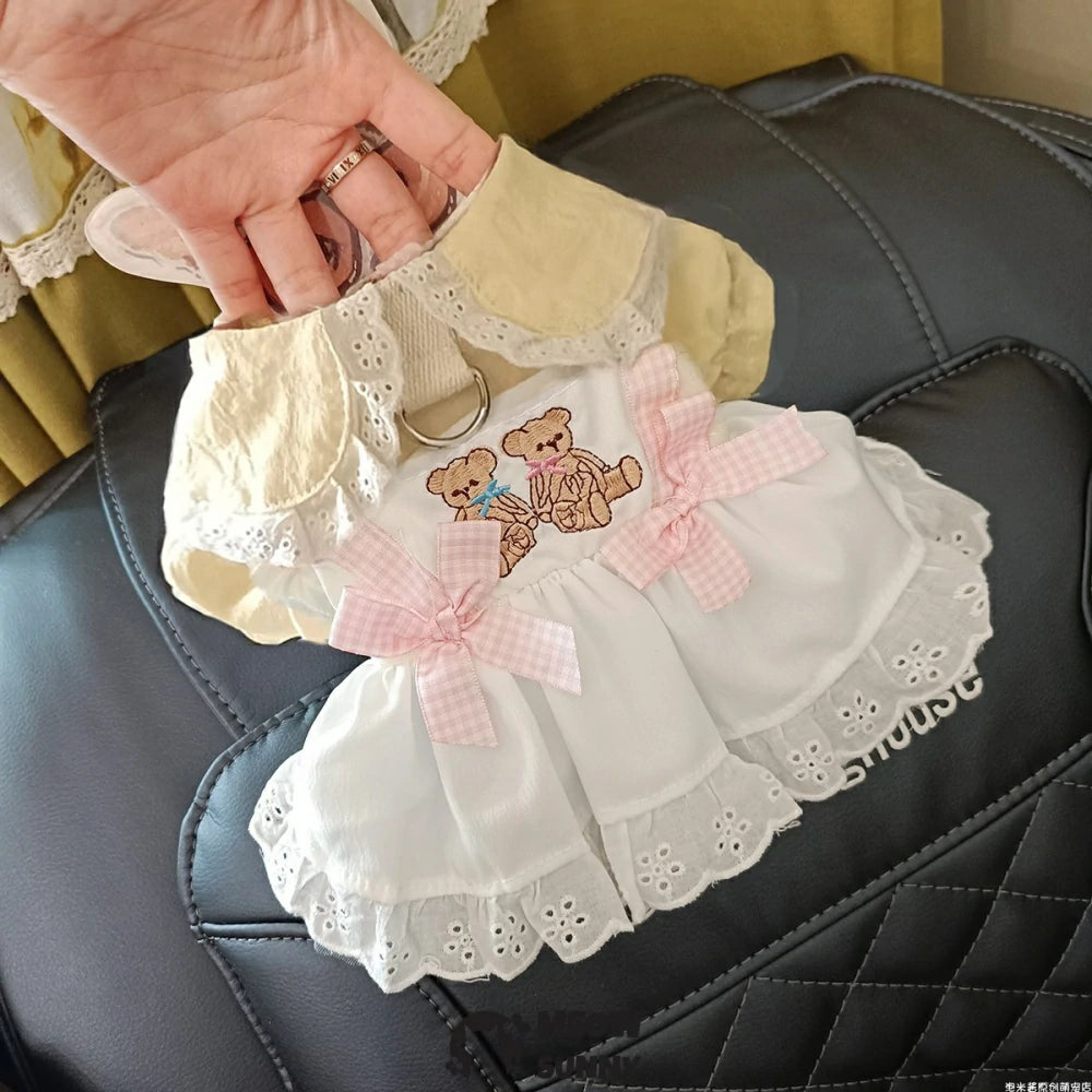 Small dog traction gauze skirt pet dog clothes princess dress