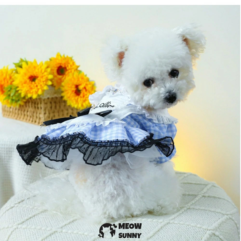 Small dog traction gauze skirt pet dog clothes princess dress