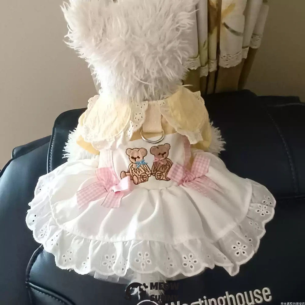 Small dog traction gauze skirt pet dog clothes princess dress