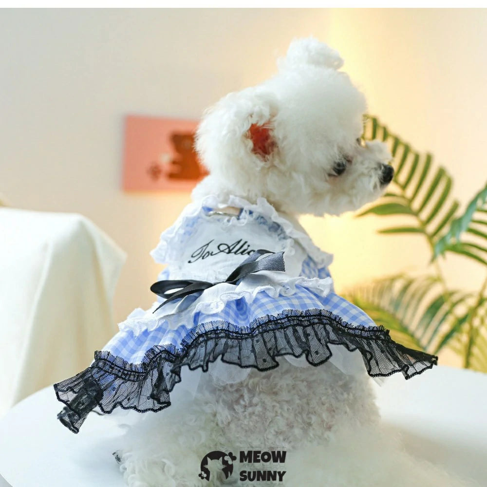 Small dog traction gauze skirt pet dog clothes princess dress