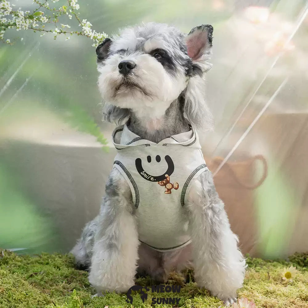 Smiley Face Summer Thin Dog Sweatshirt Cotton