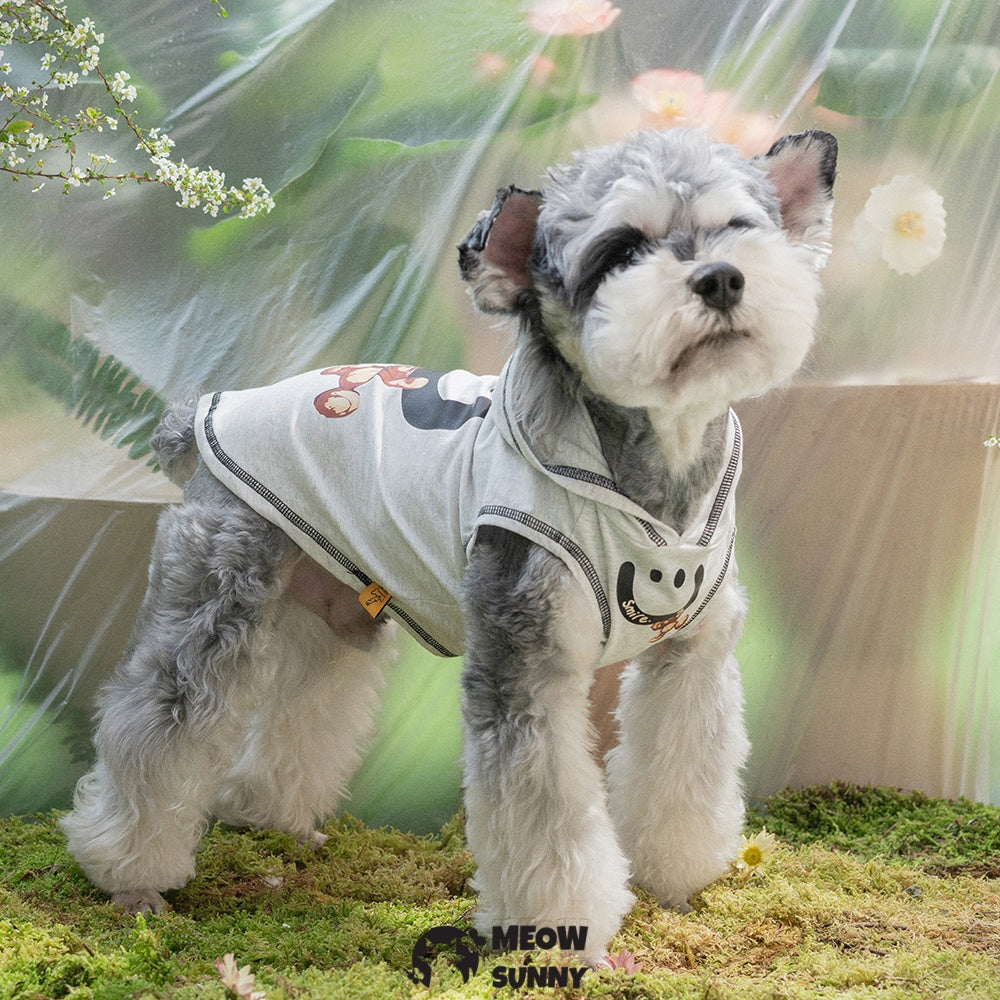 Smiley Face Summer Thin Dog Sweatshirt Cotton