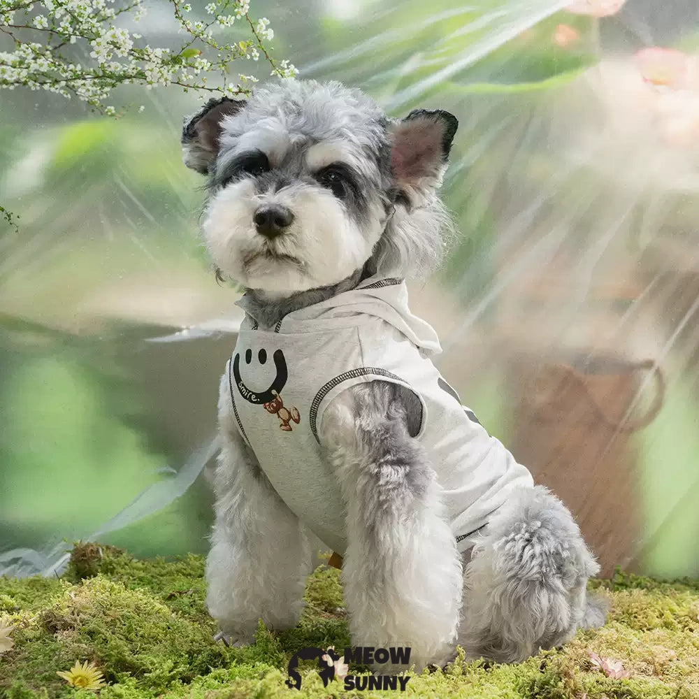 Smiley Face Summer Thin Dog Sweatshirt Cotton
