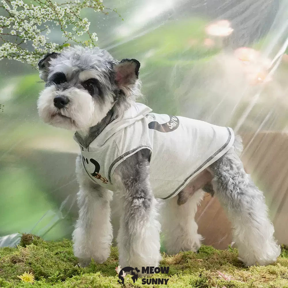 Smiley Face Summer Thin Dog Sweatshirt Cotton