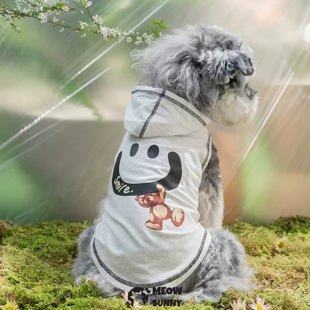 Smiley Face Summer Thin Dog Sweatshirt Cotton