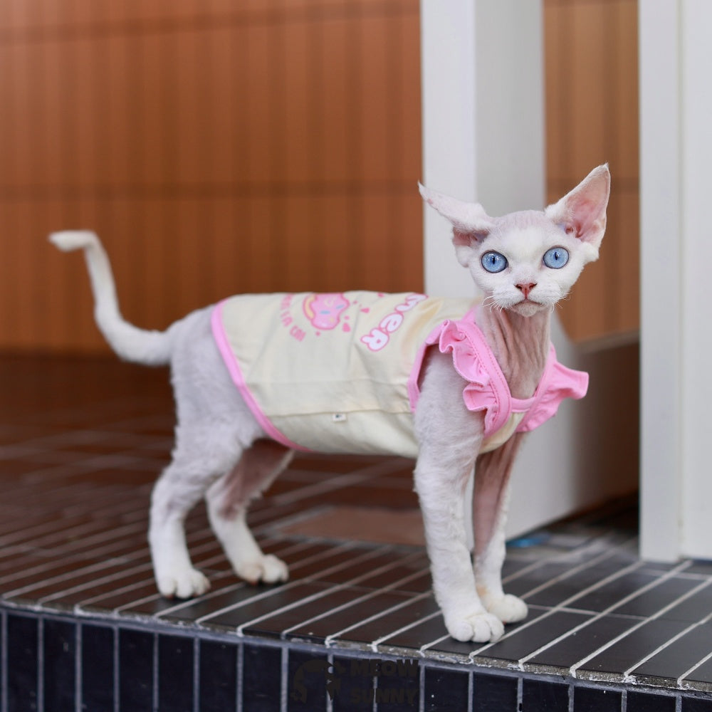 Soft Sphynx Hairless Cats Shirt, Breathable Stretchy Cat Summer Vest