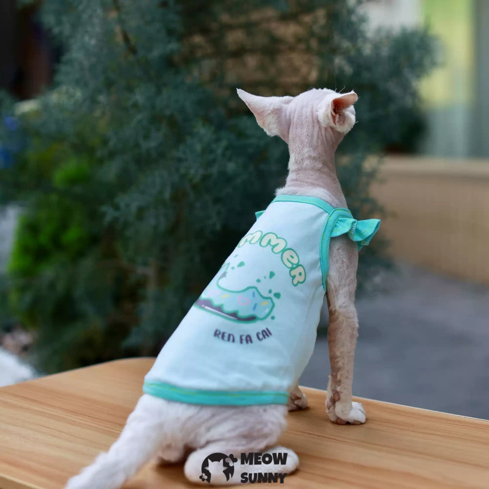 Soft Sphynx Hairless Cats Shirt, Breathable Stretchy Cat Summer Vest