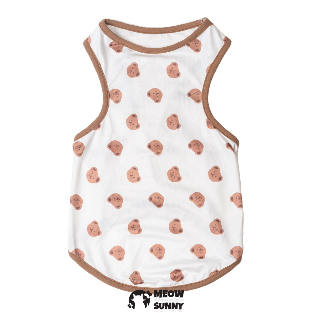 Dog Bear Pattern Shirt Soft Cotton Dog Clothes Summer Stretch T-Shirt
