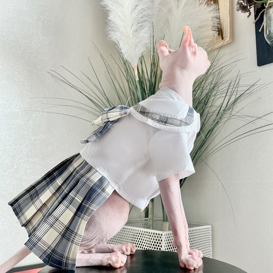 Sphinx Hairless Cat Preppy Aesthetic Clothes Cute Japanese School Cosplay