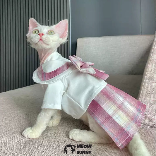 Sphinx Hairless Cat Preppy Aesthetic Clothes Cute Japanese School Cosplay