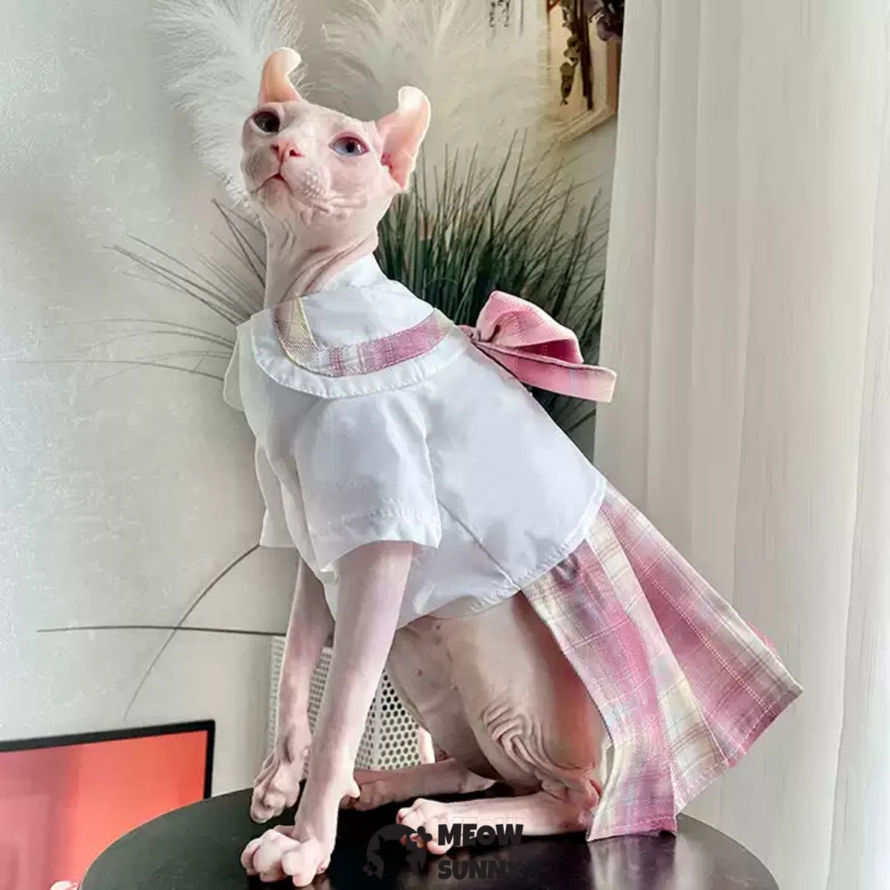 Sphinx Hairless Cat Preppy Aesthetic Clothes Cute Japanese School Cosplay