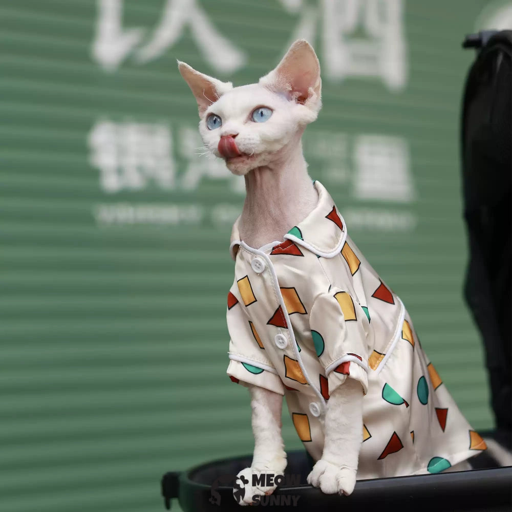 Sphinx hairless cat summer silk cool shirt, Breathable Jumpsuit