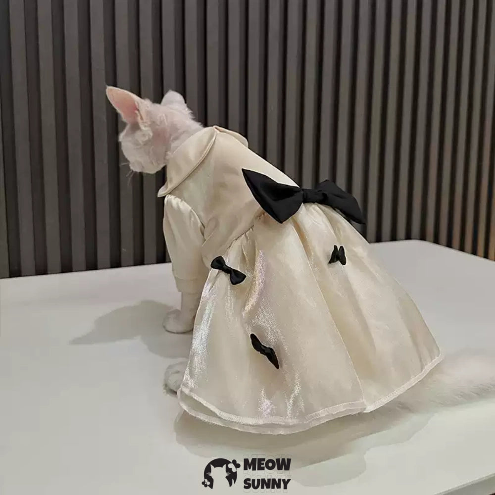 Sphinx hairless cat summer silk cool white dress, Breathable Jumpsuit