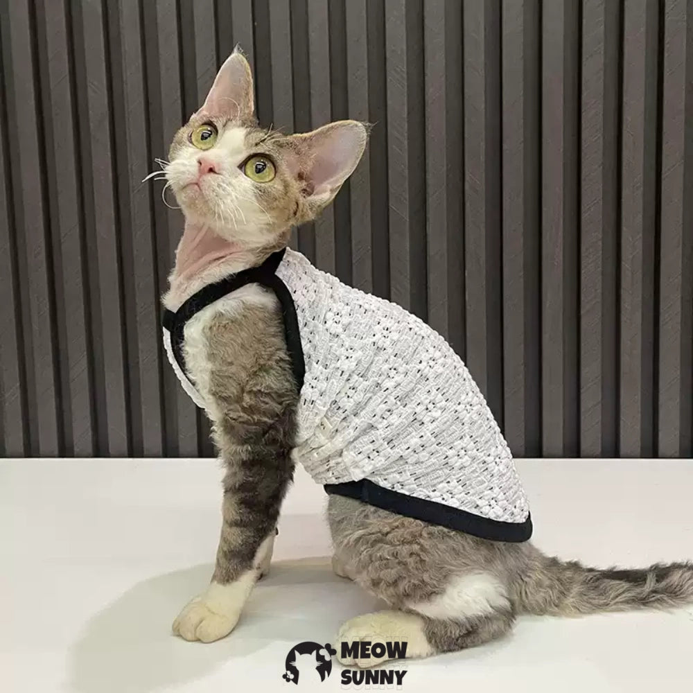 Sphynx Cat Breathable Cat Summer white vest