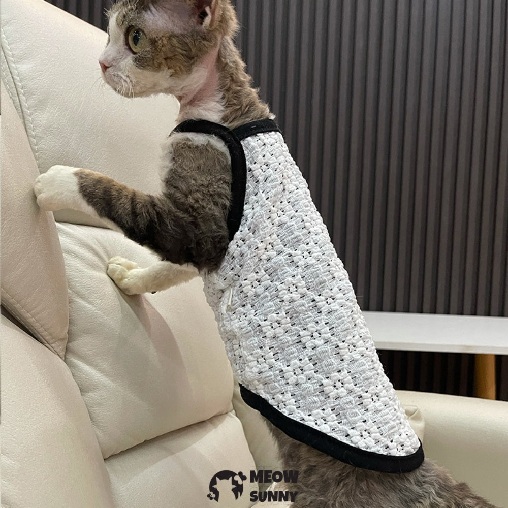 Sphynx Cat Breathable Cat Summer white vest