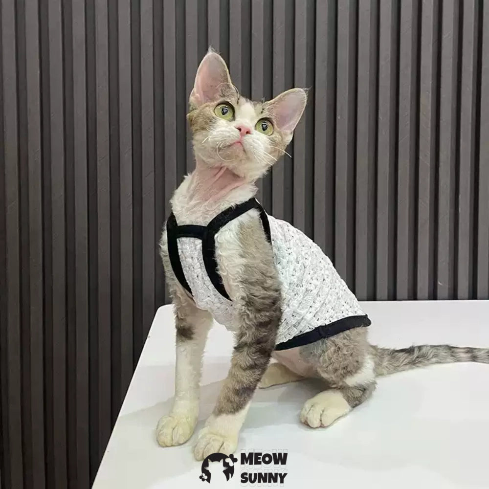 Sphynx Cat Breathable Cat Summer white vest
