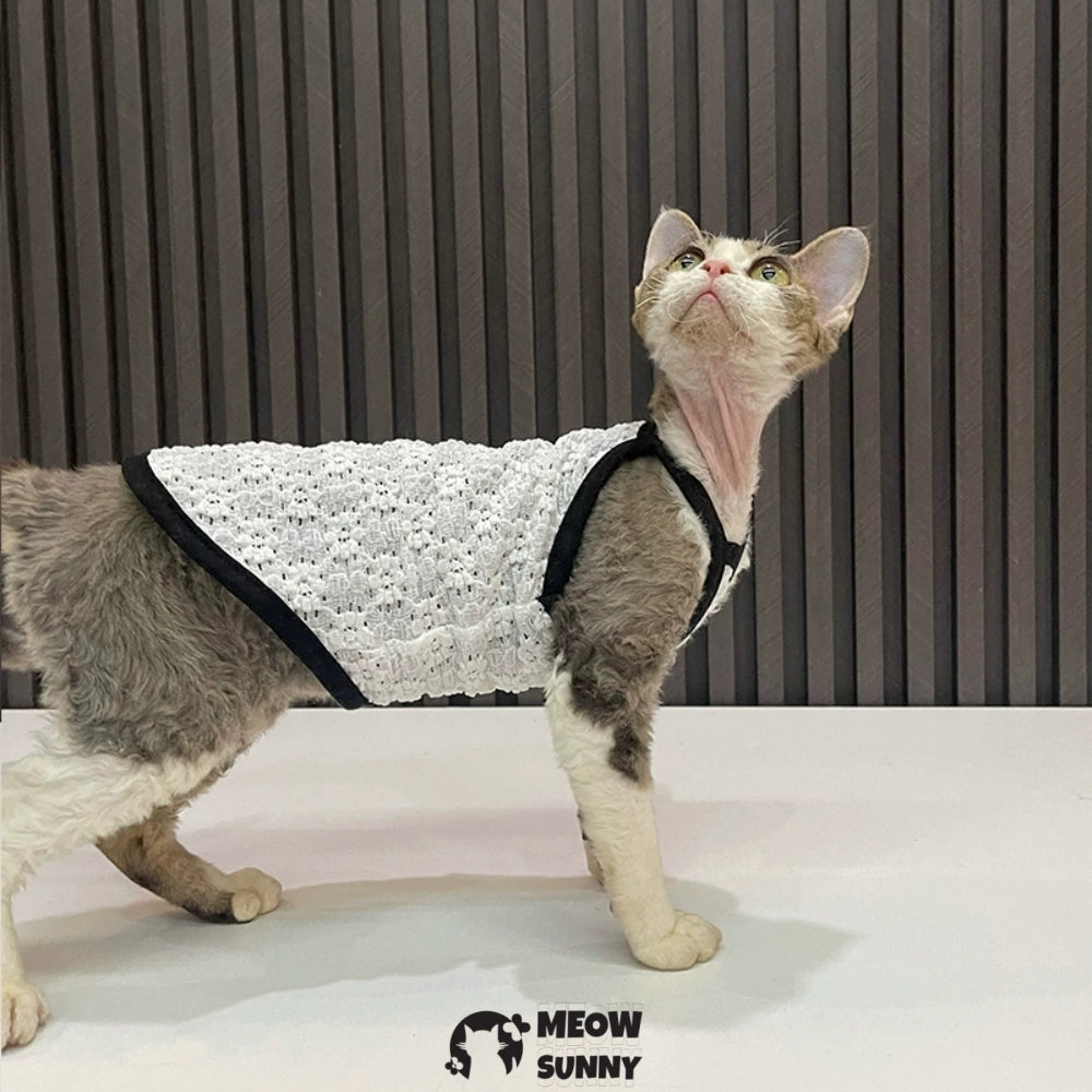 Sphynx Cat Breathable Cat Summer white vest