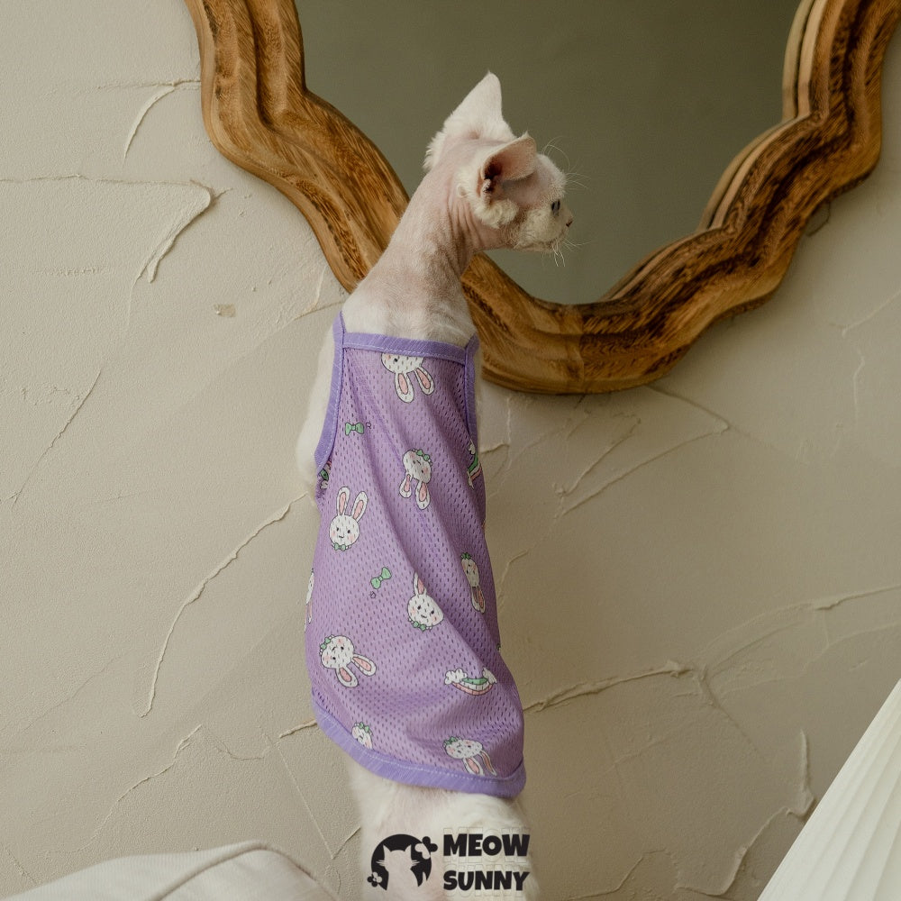 Sphynx Cat Breathable Stretchy Cat Summer Vest, Soft Hairless Shirt