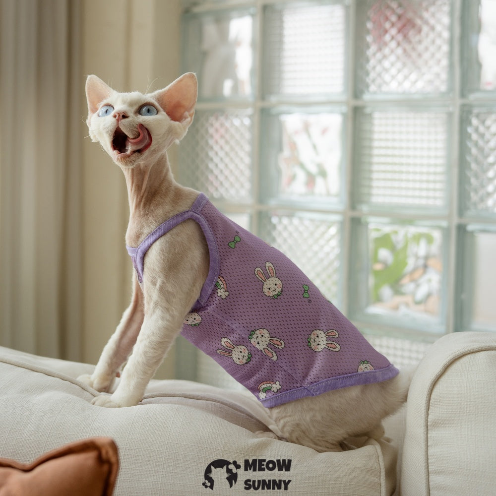 Sphynx Cat Breathable Stretchy Cat Summer Vest, Soft Hairless Shirt