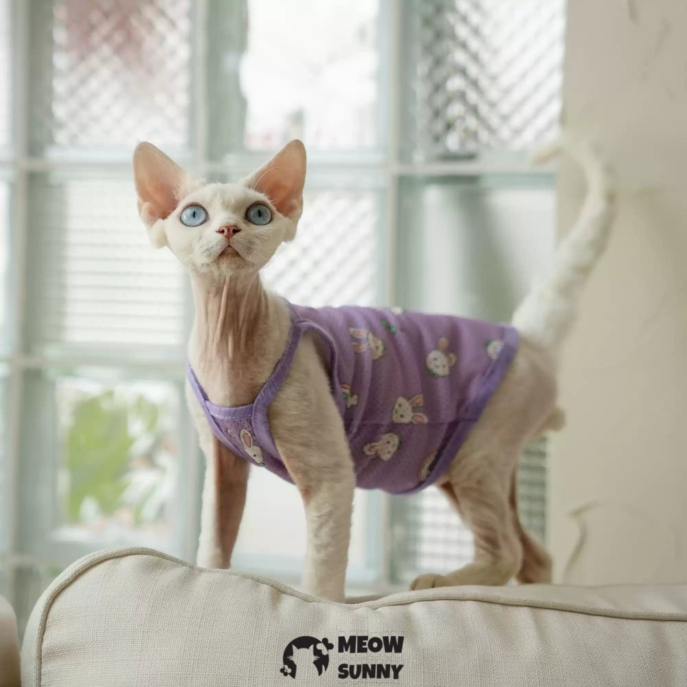 Sphynx Cat Breathable Stretchy Cat Summer Vest, Soft Hairless Shirt